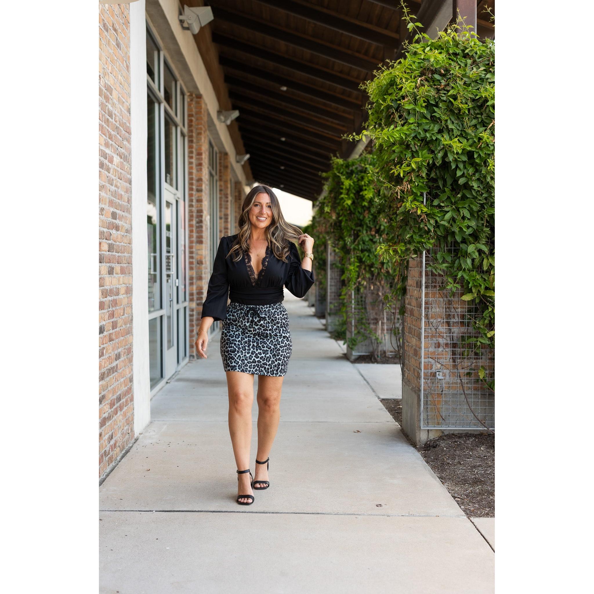 Ready to Ship | The Stella -  Snow Leopard Jogger Skirt